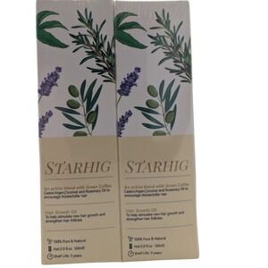 STARHIG Hair Growth Oil for Thicker Fuller Hair Vegan Natural Blend 2oz two pack
